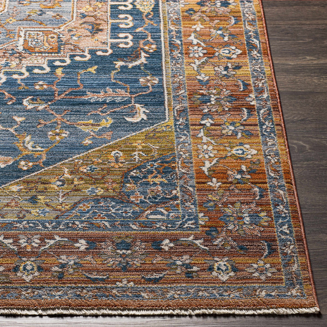 Solana Traditional Style Blue And Rust Area Rug