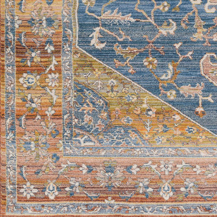 Solana Traditional Style Blue And Rust Area Rug