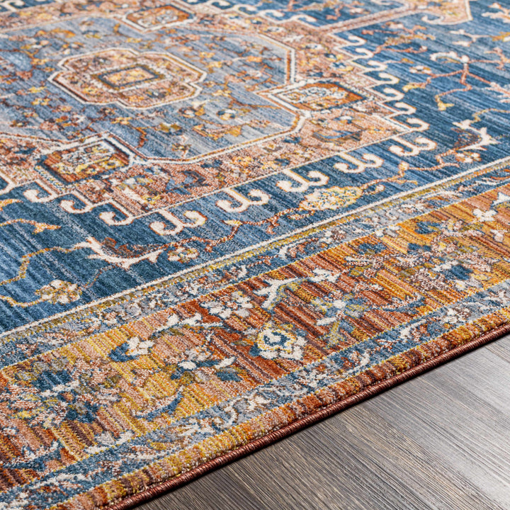 Solana Traditional Style Blue And Rust Area Rug