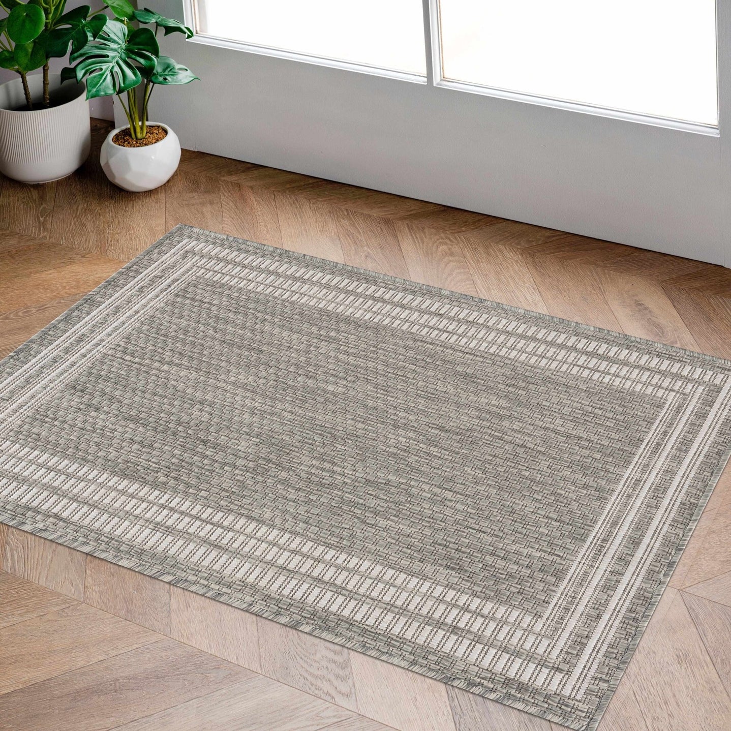 Solid Beige and Ivory Indoor and Outdoor Multi size Area Rug - The Rug Decor
