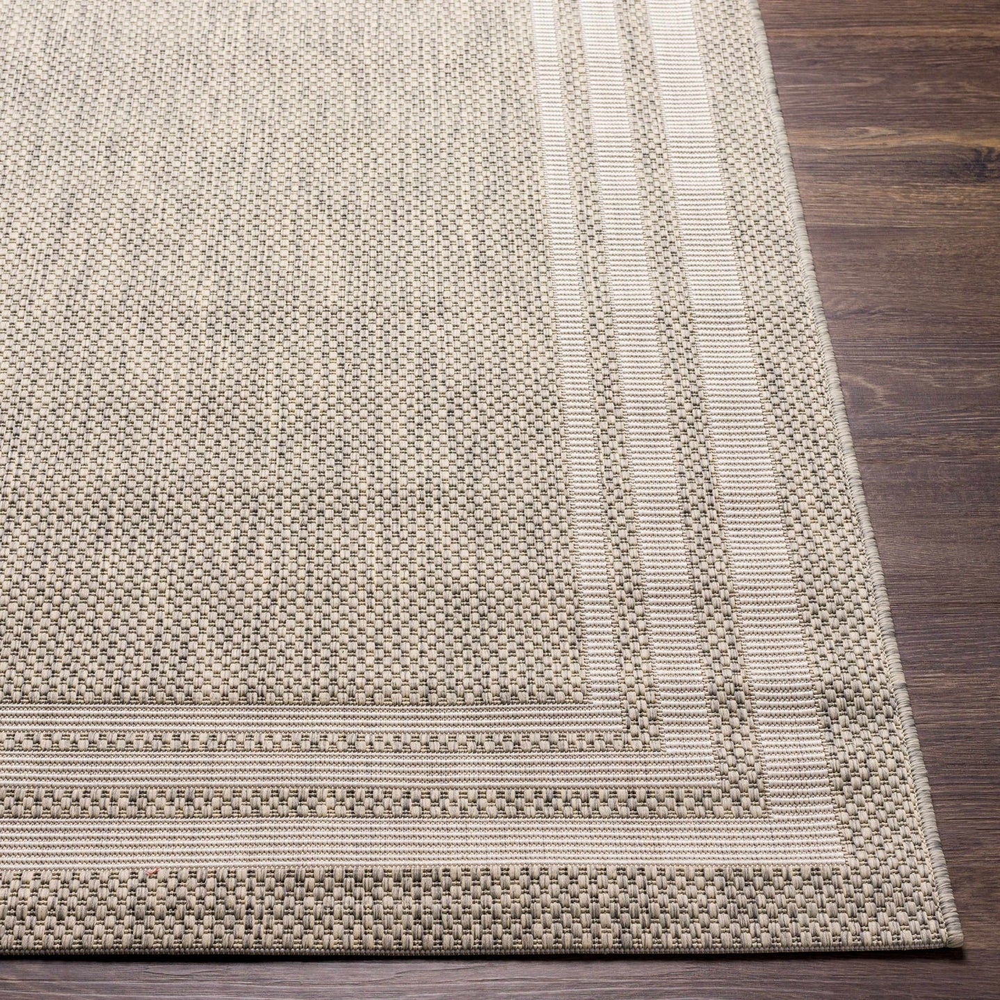Solid Beige and Ivory Indoor and Outdoor Multi size Area Rug - The Rug Decor