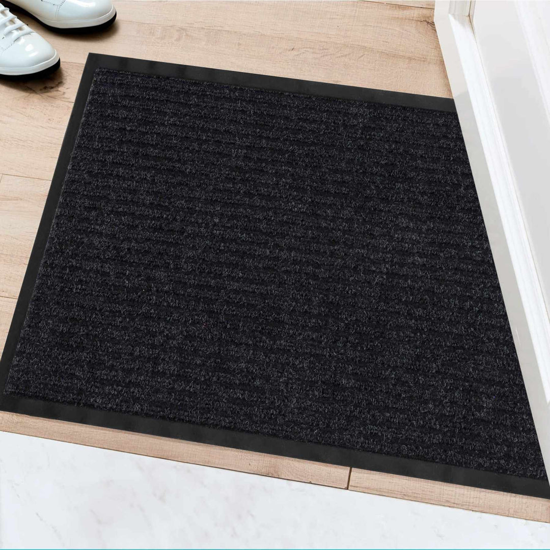 Solid Black Outdoor Door Mat - The Rug Decor