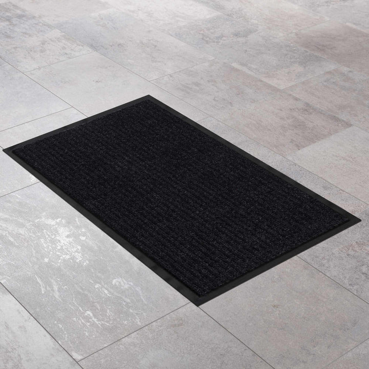 Solid Black Outdoor Door Mat - The Rug Decor