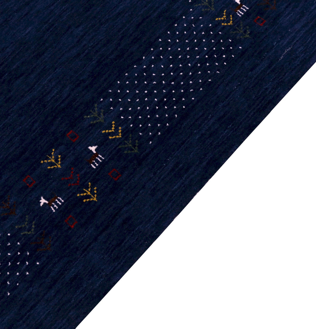 Solid Blue Border Patterns Hand Loomed Wool Area Rug - The Rug Decor