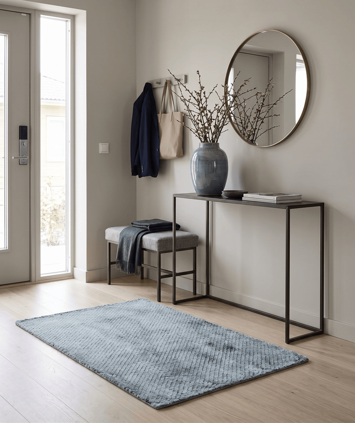 Solid Gray 2x3 Modern Geometrical Hand Made art silk Area Rug - The Rug Decor