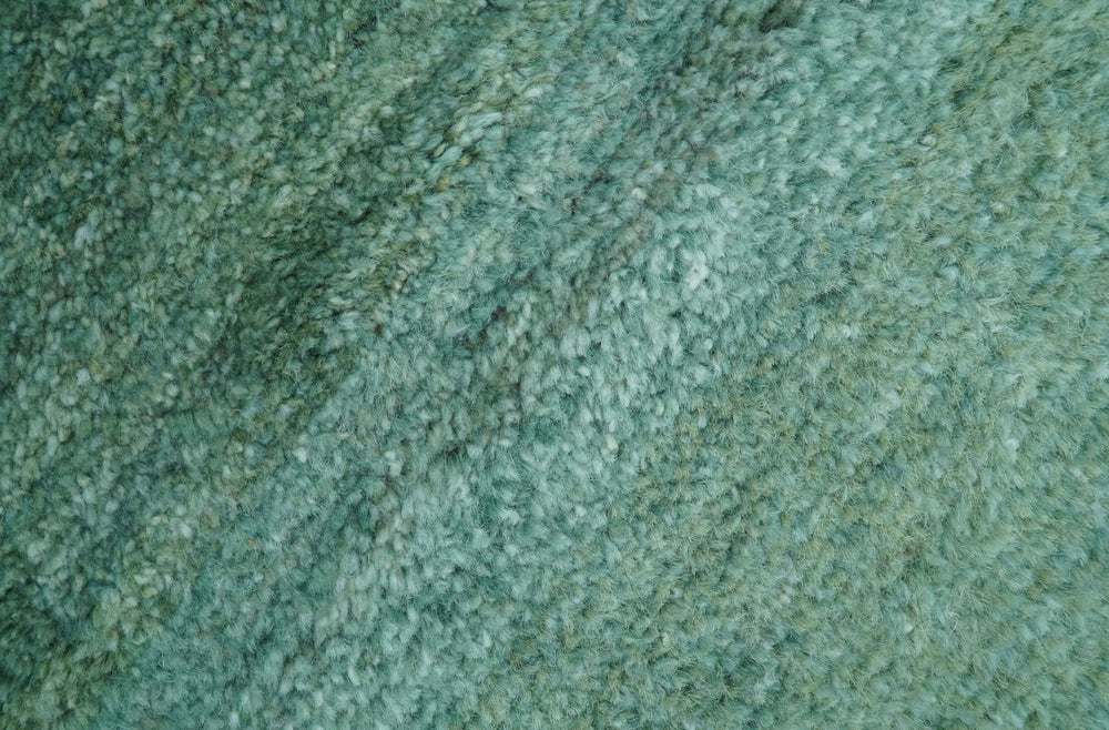 Solid Green Hand knotted Contemporary Custom Made wool Area Rug - The Rug Decor