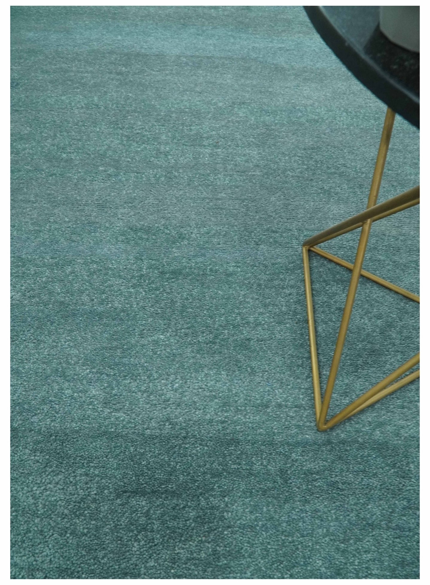Solid Plain Blue Modern Hand Tufted 8x10 wool area rug - The Rug Decor