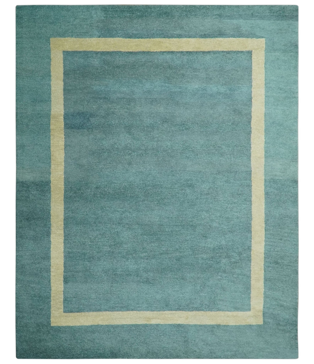 Solid Plain Blue Modern Hand Tufted 8x10 wool area rug - The Rug Decor