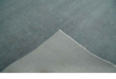 Solid Plain Gray Hand knotted Modern look 8x10 wool Area Rug - The Rug Decor