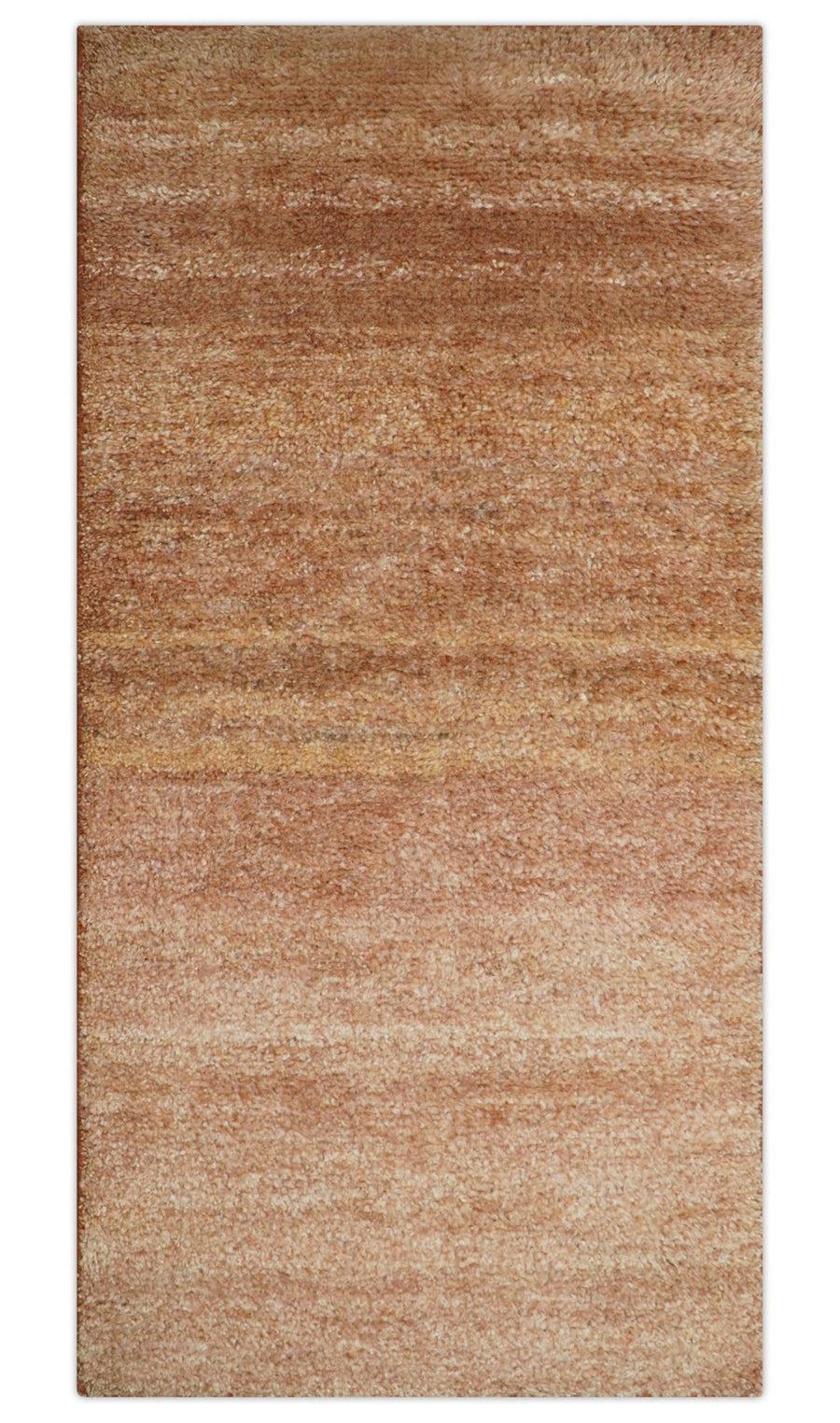 Solid Rust Hand knotted Contemporary Custom Made wool Area Rug - The Rug Decor
