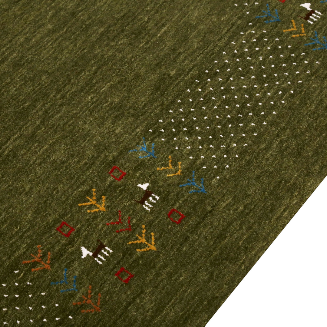 Solid with Border Patterns Hand Loomed Wool Area Rug - The Rug Decor