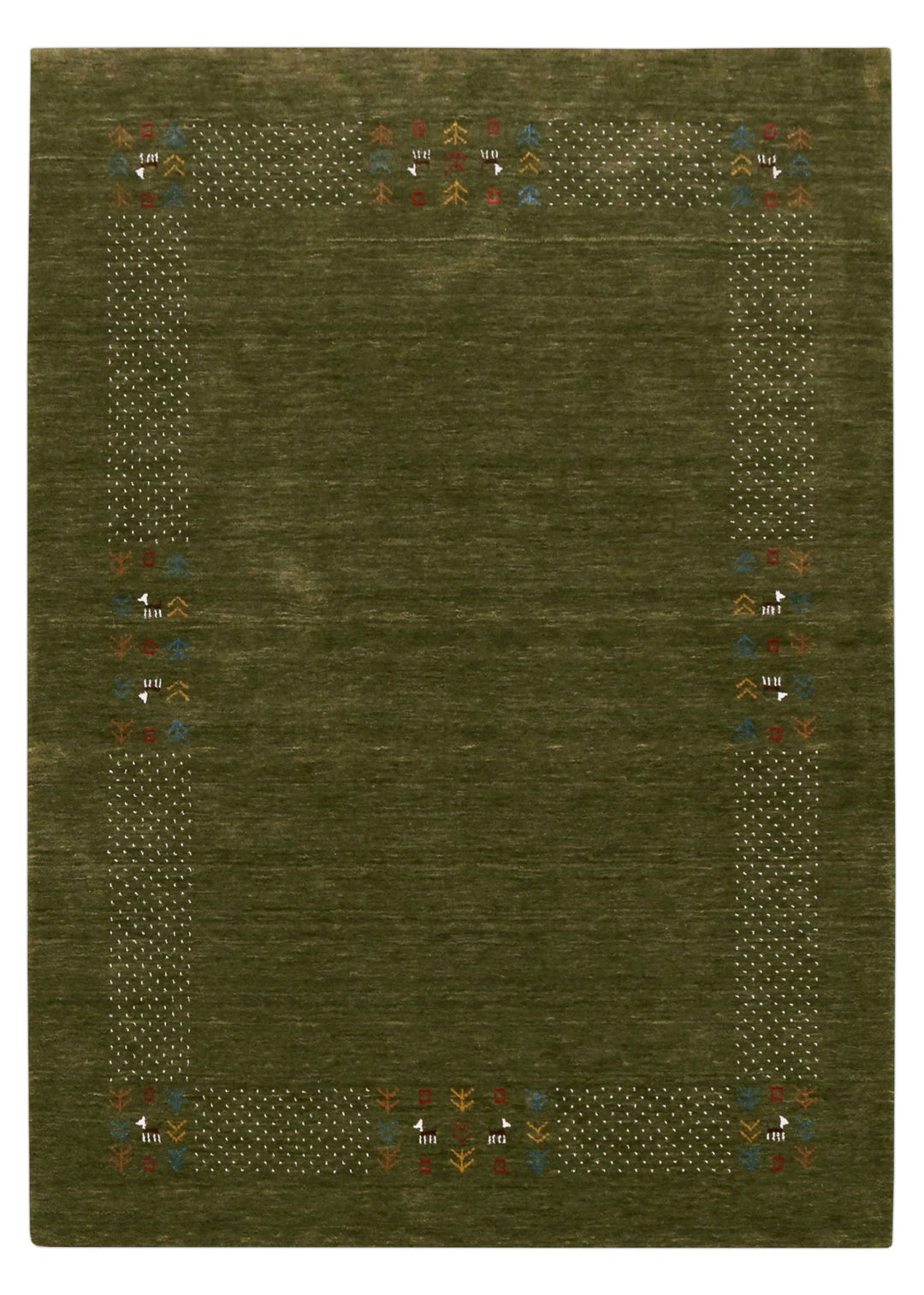 Solid with Border Patterns Hand Loomed Wool Area Rug - The Rug Decor