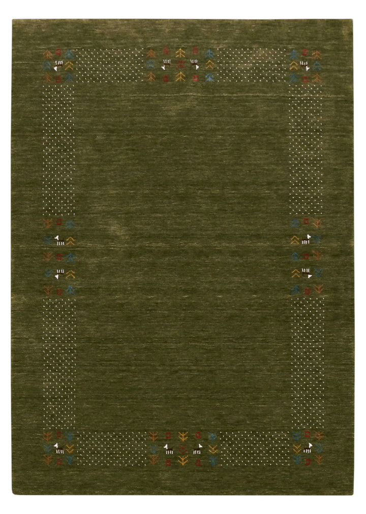 Solid with Border Patterns Hand Loomed Wool Area Rug - The Rug Decor