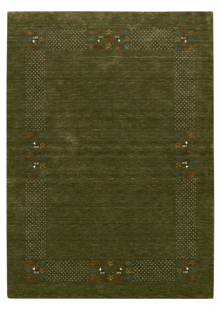 Solid with Border Patterns Hand Loomed Wool Area Rug - The Rug Decor
