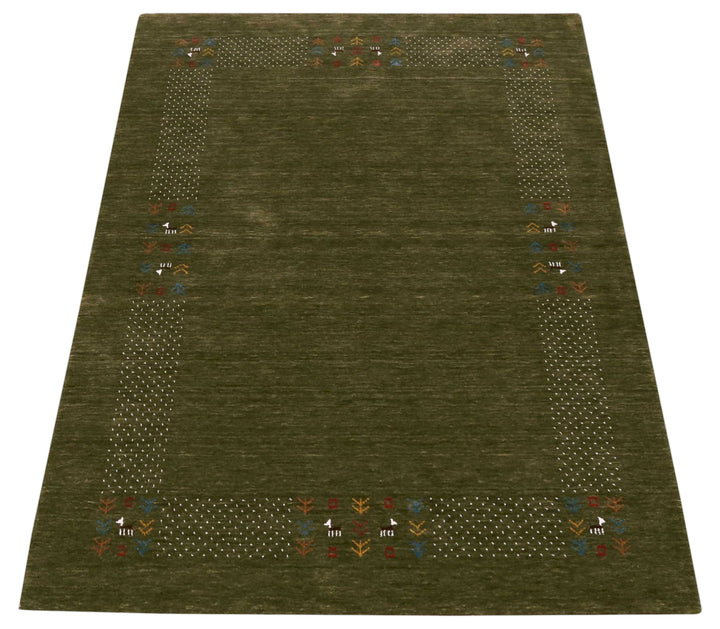 Solid with Border Patterns Hand Loomed Wool Area Rug - The Rug Decor