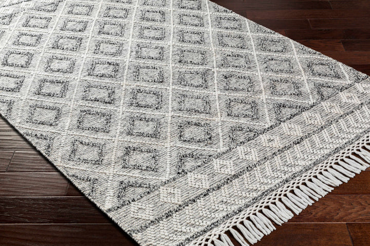 Sook Modern Geometrical Gray And Ivory Hand Woven Area Rug