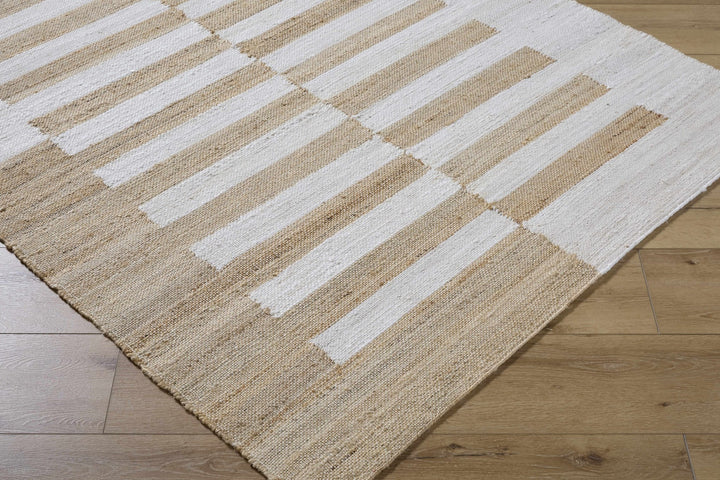 Soren Contemporary Stripes Beige And Ivory Area Rug - The Rug Decor