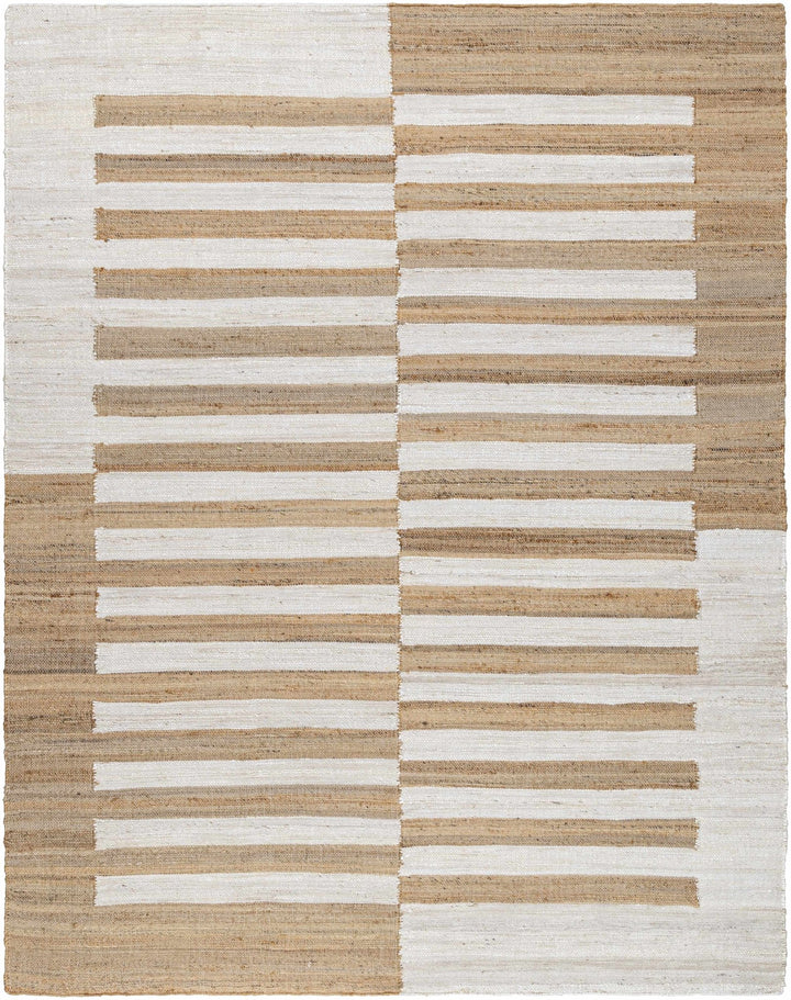 Soren Contemporary Stripes Beige And Ivory Area Rug - The Rug Decor