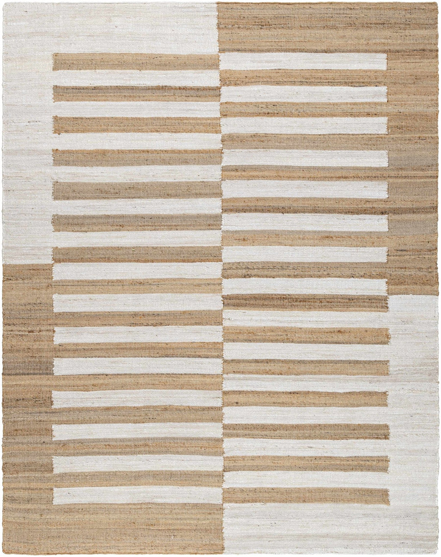 Soren Contemporary Stripes Beige And Ivory Area Rug - The Rug Decor