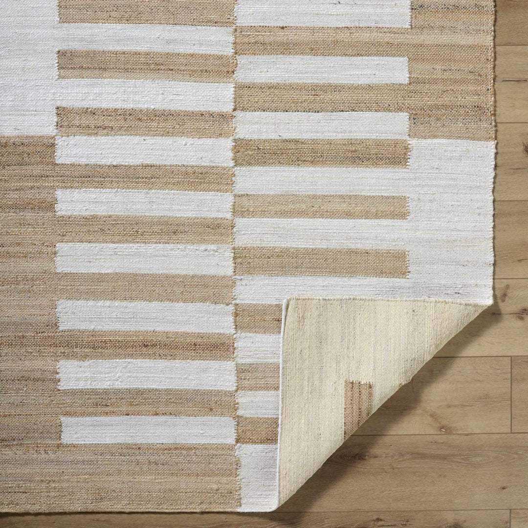 Soren Contemporary Stripes Beige And Ivory Area Rug - The Rug Decor