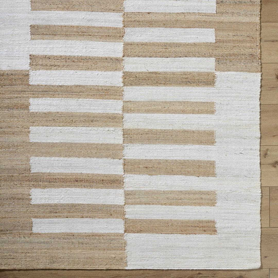 Soren Contemporary Stripes Beige And Ivory Area Rug - The Rug Decor