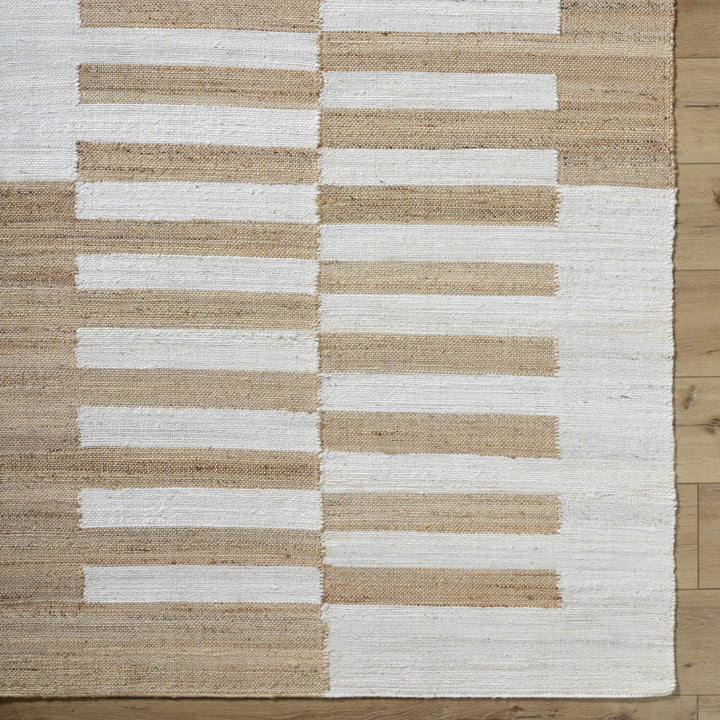 Soren Contemporary Stripes Beige And Ivory Area Rug - The Rug Decor