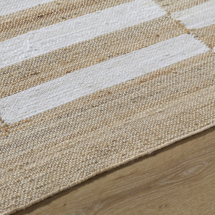 Soren Contemporary Stripes Beige And Ivory Area Rug - The Rug Decor