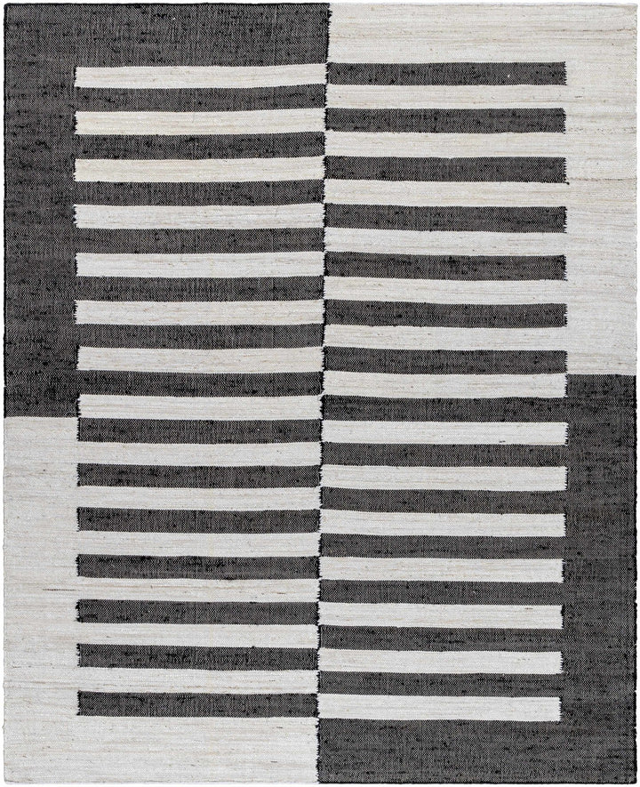 Soren Traditional Style Black And White Hand Woven Jute Rug - The Rug Decor