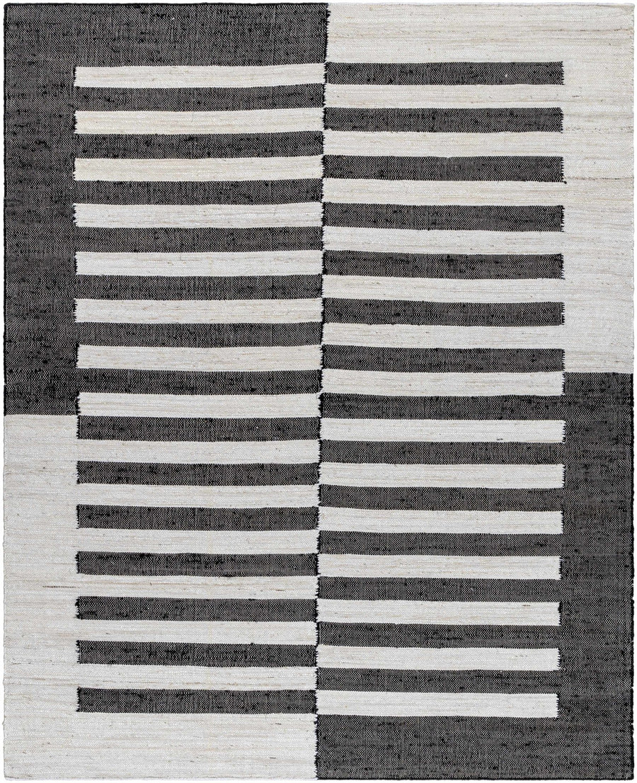 Soren Traditional Style Black And White Hand Woven Jute Rug - The Rug Decor