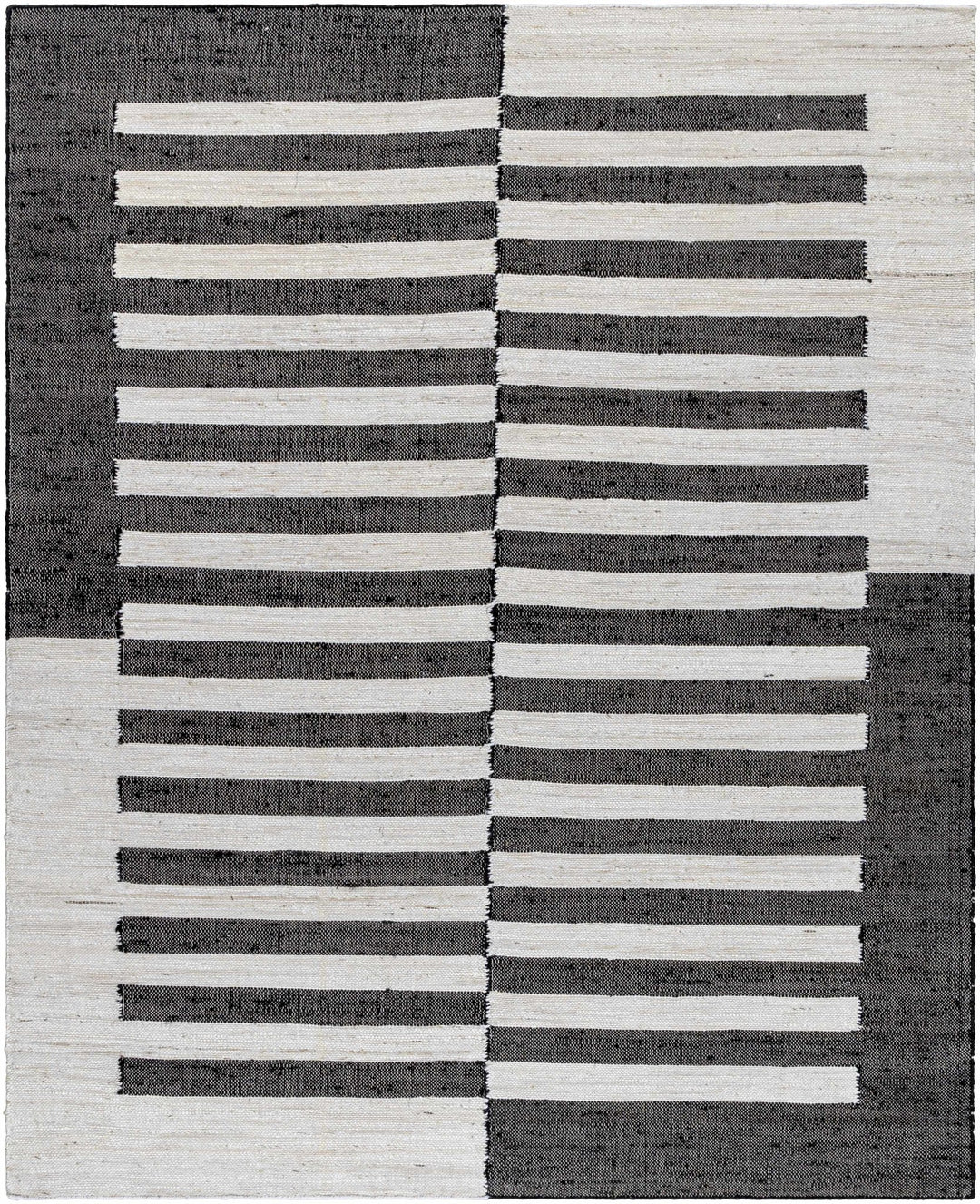 Soren Traditional Style Black And White Hand Woven Jute Rug - The Rug Decor