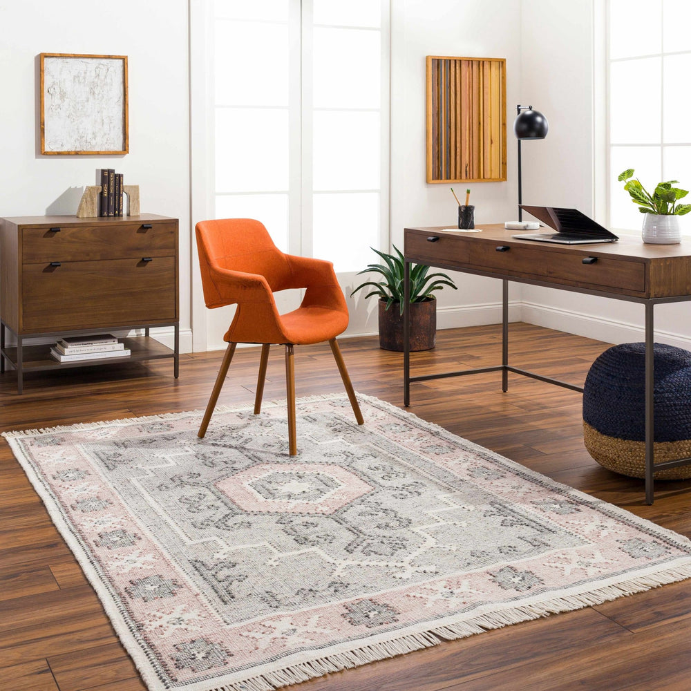 Sosa Traditional Tribal Gray And Peach Area Rug - The Rug Decor