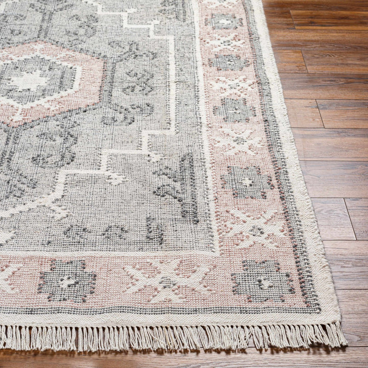 Sosa Traditional Tribal Gray And Peach Area Rug - The Rug Decor