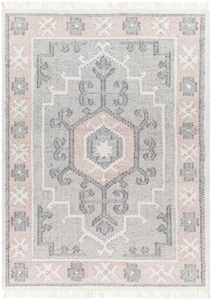 Sosa Traditional Tribal Gray And Peach Area Rug - The Rug Decor