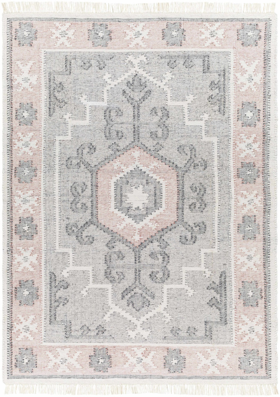 Sosa Traditional Tribal Gray And Peach Area Rug - The Rug Decor