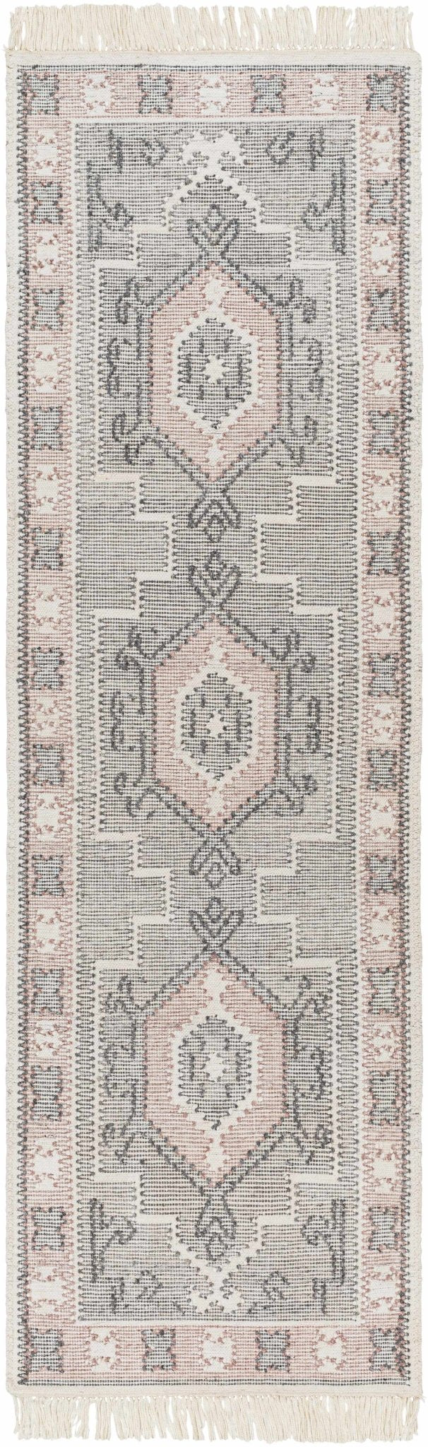 Sosa Traditional Tribal Gray And Peach Area Rug - The Rug Decor