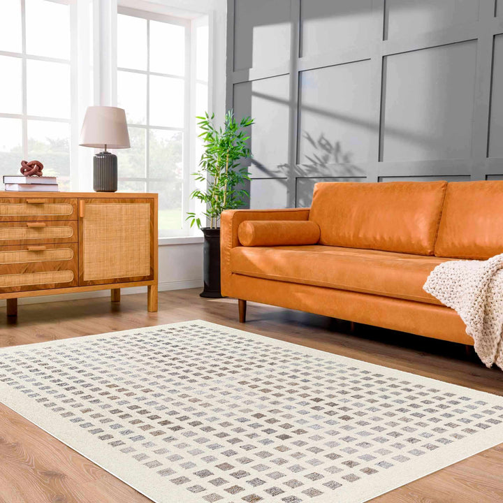 Harib Modern Style Beige And Gray Hand Tufted Wool Area Rug