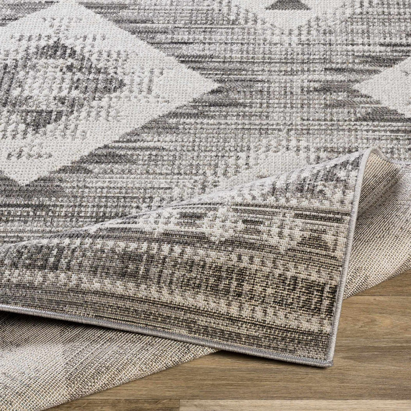 Southwestern Design Ivory and Charcoal Design area rug - The Rug Decor