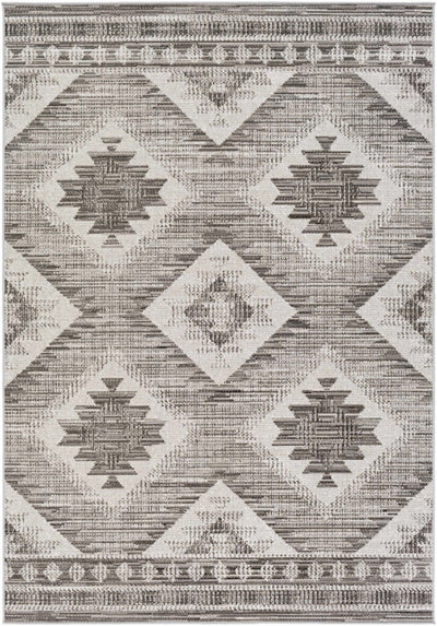 Southwestern Design Ivory and Charcoal Design area rug - The Rug Decor