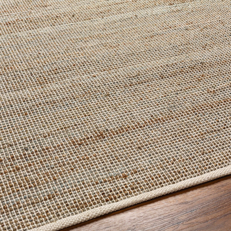 Southwestern Style Hand Woven Beige & Green Jute Rug - The Rug Decor