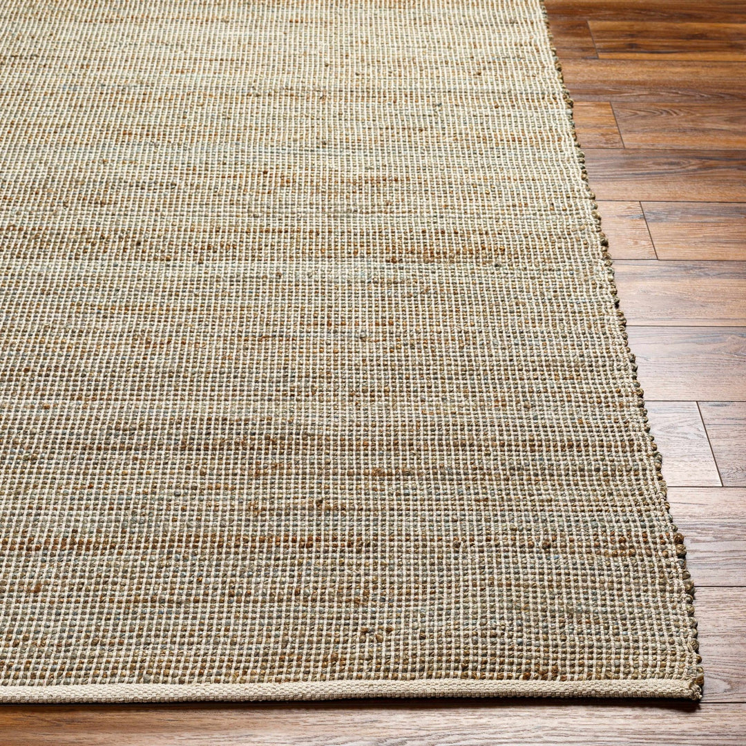 Southwestern Style Hand Woven Beige & Green Jute Rug - The Rug Decor