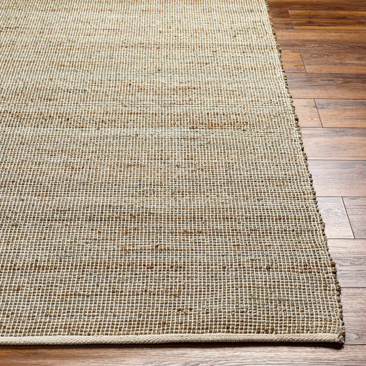 Southwestern Style Hand Woven Beige & Green Jute Rug - The Rug Decor