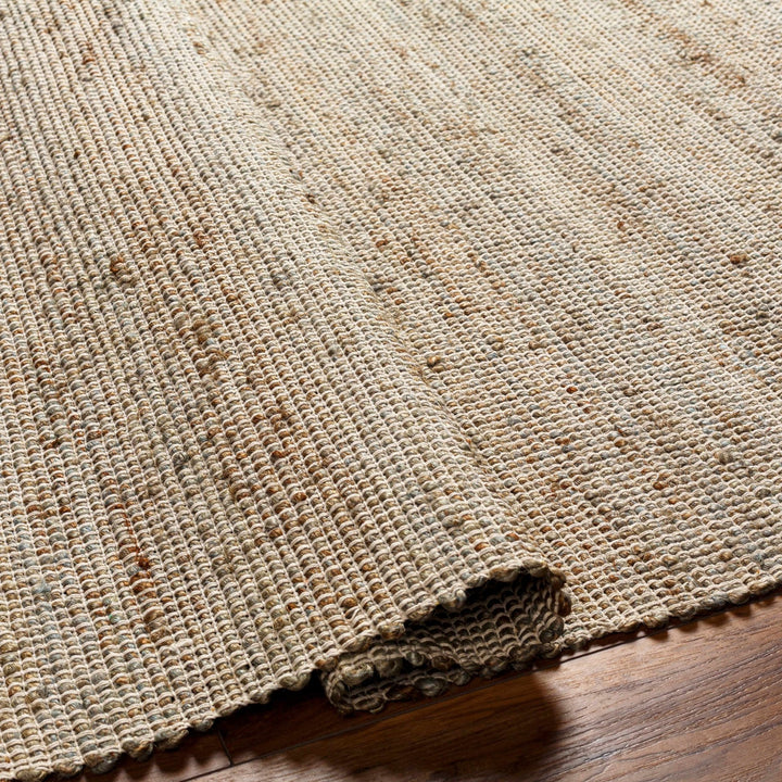 Southwestern Style Hand Woven Beige & Green Jute Rug - The Rug Decor