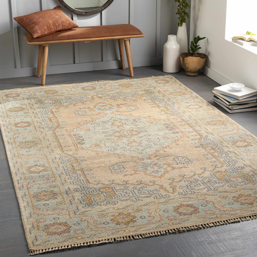Soyung Hand Knotted Traditional Beige And Gray Rug - The Rug Decor