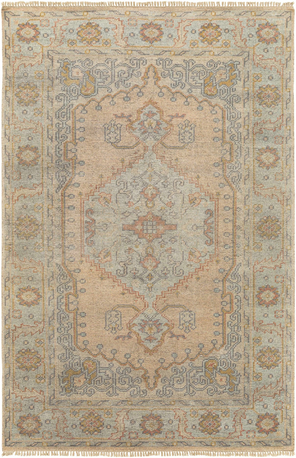 Soyung Hand Knotted Traditional Beige And Gray Rug - The Rug Decor