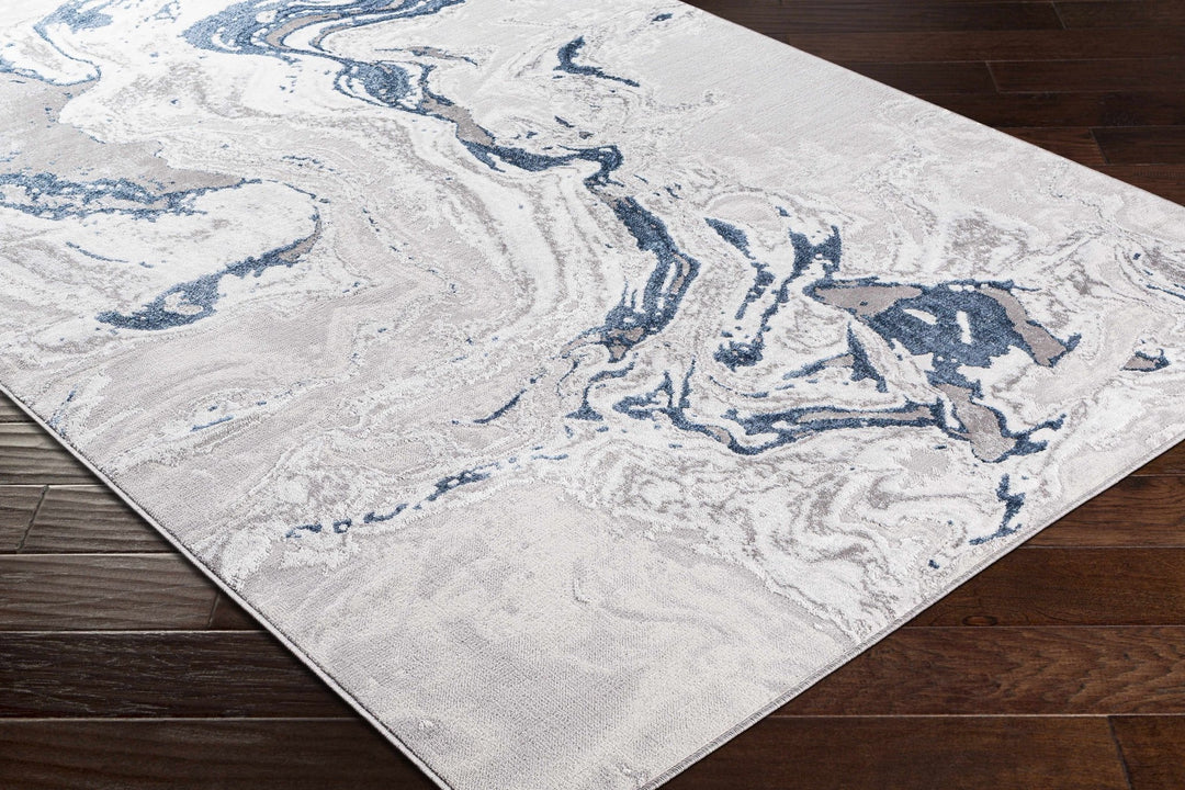 Speldhurst Gray And Blue Modern Abstract Design Area Rug - The Rug Decor