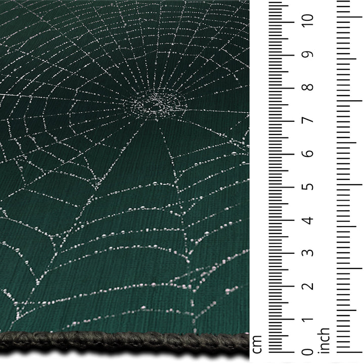 Spider Halloween Green Machine Washable Cotton Rug - The Rug Decor