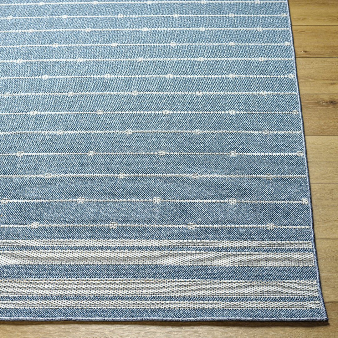 Palma Modern Stripe Pattern Blue Outdoor Area Rug