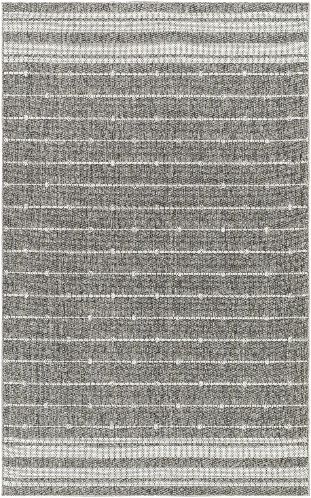 Palma Modern Stripe Pattern Ivory And Gray Outdoor Area Rug