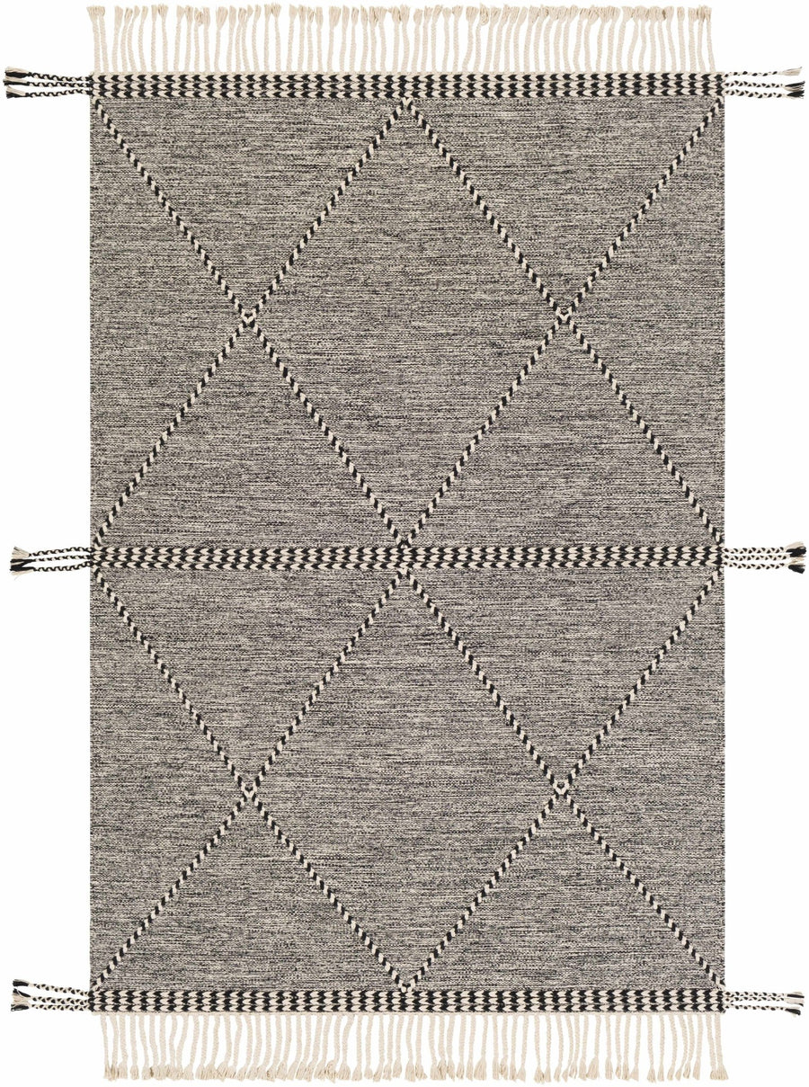 Spottswood Black And Ivory Modern Style Hand Woven Area Rug - The Rug Decor
