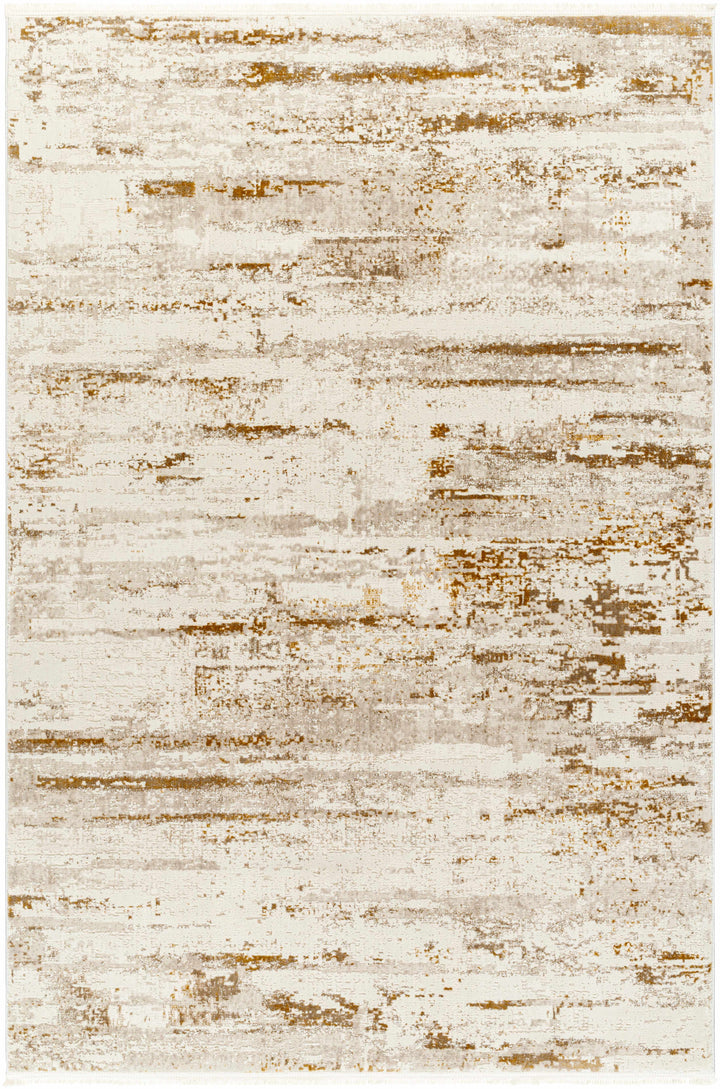 Hudd Contemporary Abstract Beige And Camel Rug